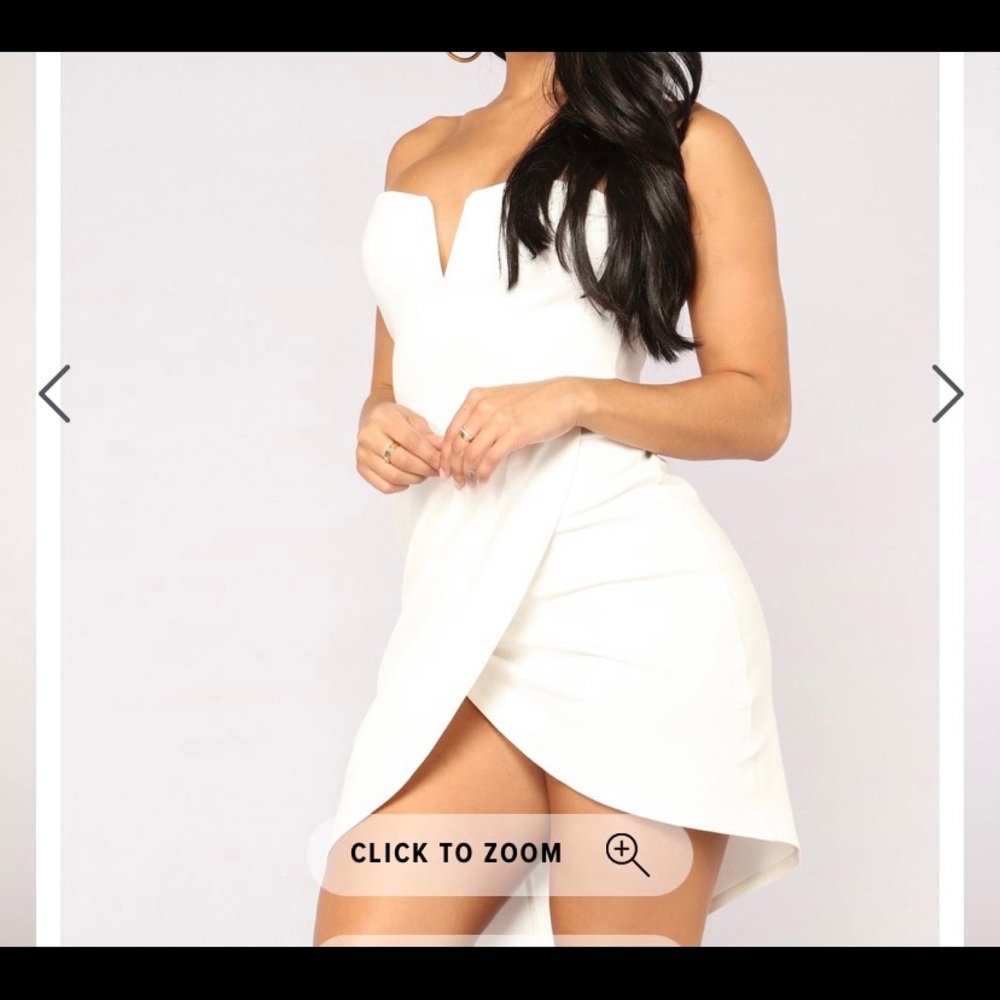 Off White Asymmetric strapless dress